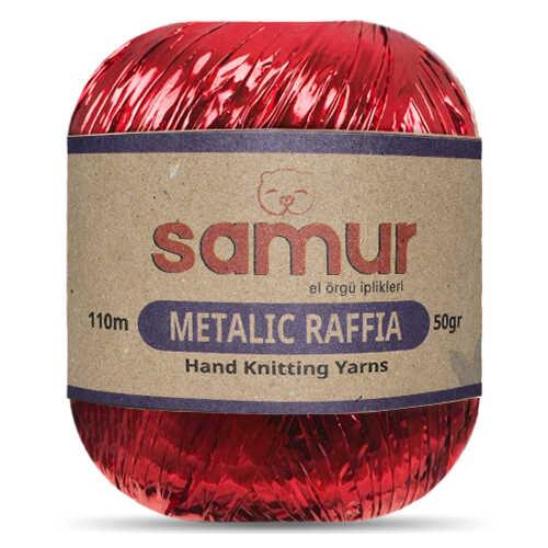 SAMUR,METALİK RAFFİA 104 KIRMIZI