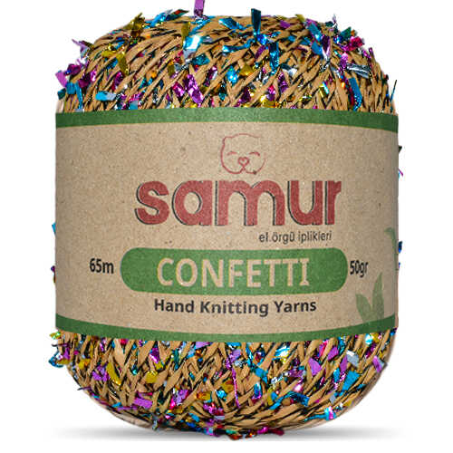 SAMUR,CONFETTİ 02 BEJ.GÖKKUŞAĞI