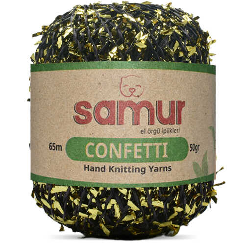 SAMUR,CONFETTİ 07 SİYAH.SARI