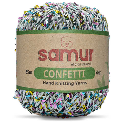 SAMUR,CONFETTİ 09 BEYAZ.GÖKKUŞAĞI
