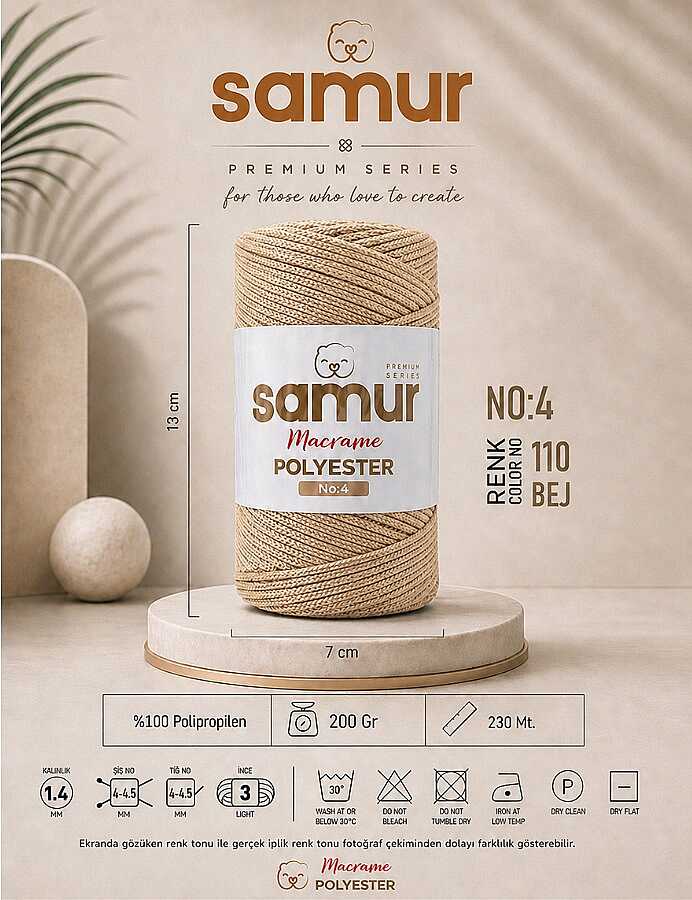 SAMUR,4 NO POLYESTER MAKROME 0110 BEJ