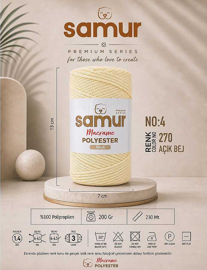 SAMUR,4 NO POLYESTER MAKROME 0270 AÇIK BEJ
