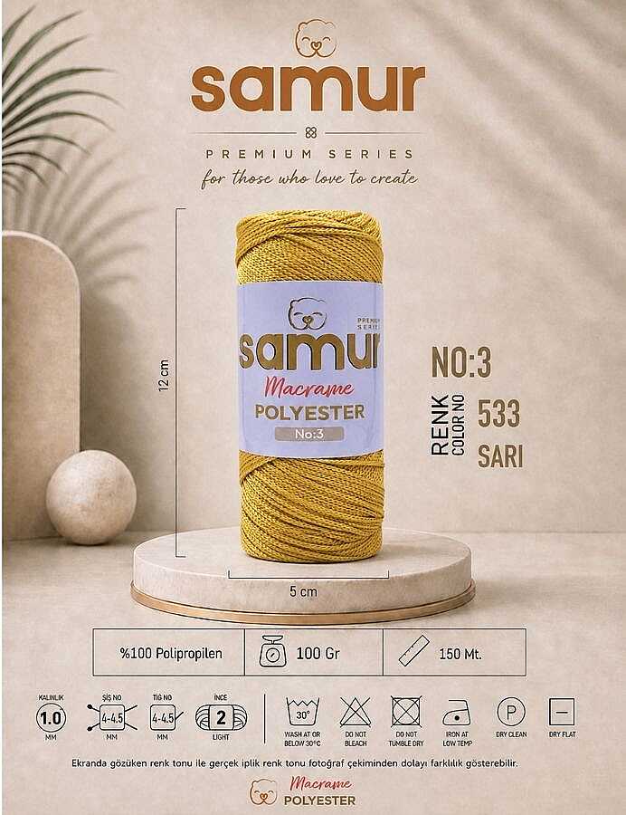 SAMUR,3 NO POLYESTER MAKROME 0533 SARI