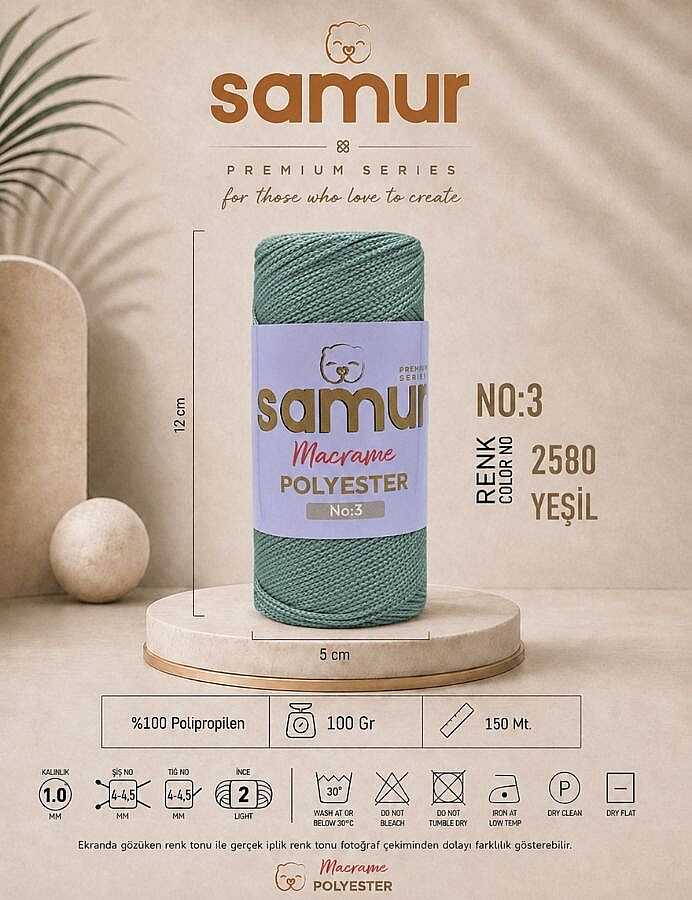 SAMUR,3 NO POLYESTER MAKROME 2580 YEŞİL