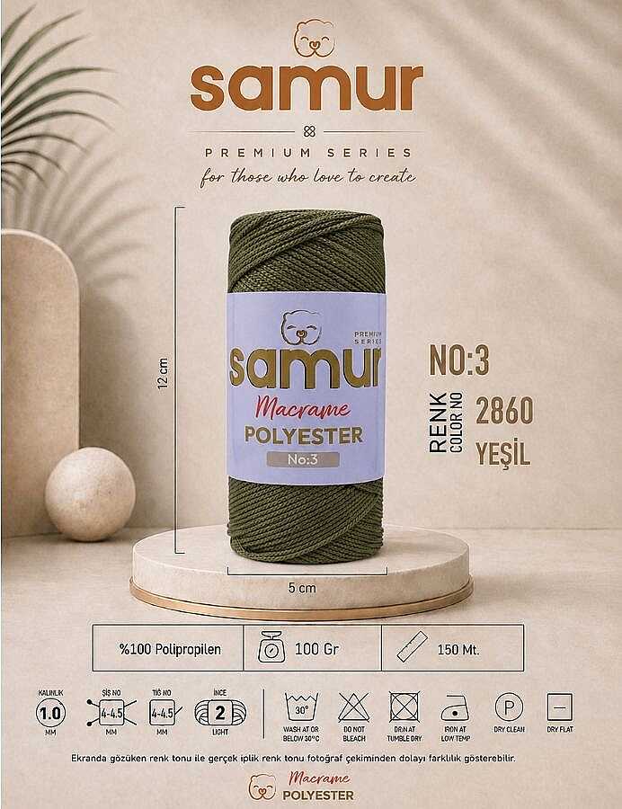 SAMUR,3 NO POLYESTER MAKROME 2860 YEŞİL