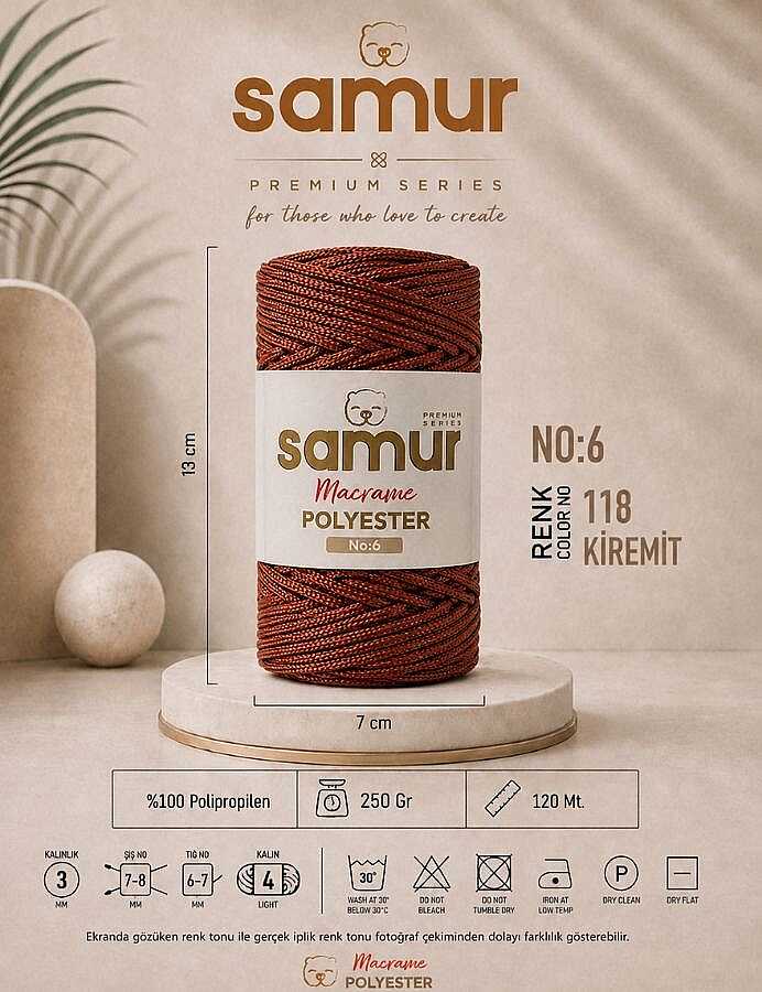 SAMUR,6 NO POLYESTER MAKROME 0118 KİREMİT