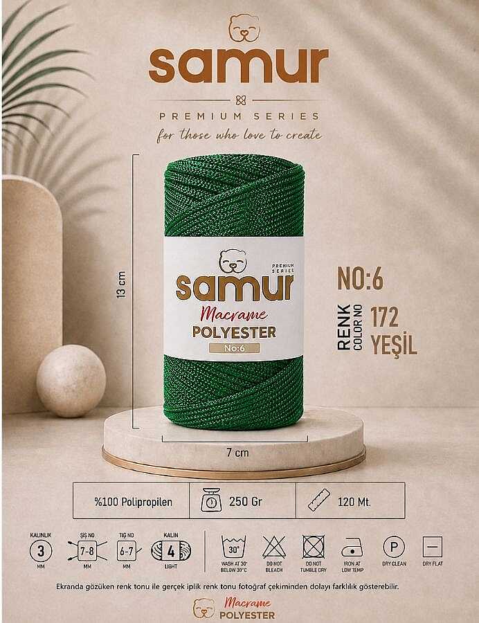 SAMUR,6 NO POLYESTER MAKROME 0172 YEŞİL