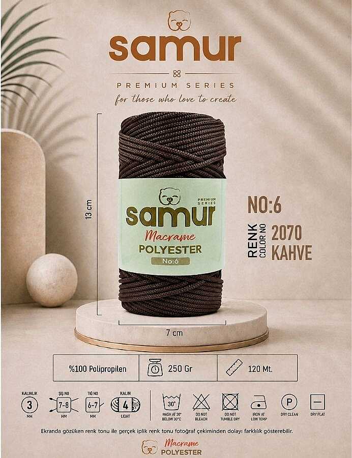 SAMUR,6 NO POLYESTER MAKROME 2070 KAHVE