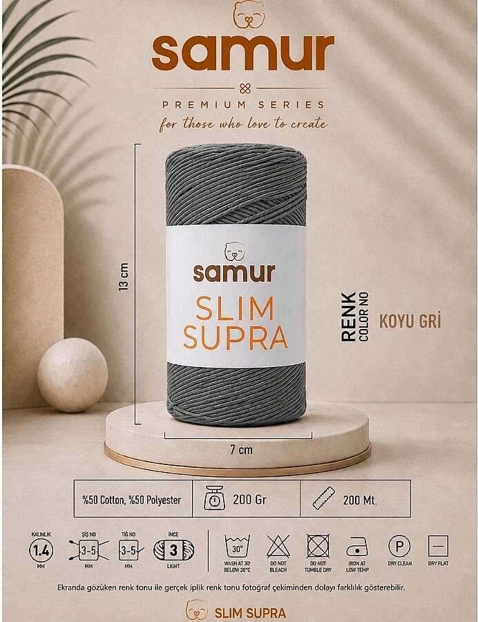 SAMUR,SLIM SUPRA KOYU GRİ